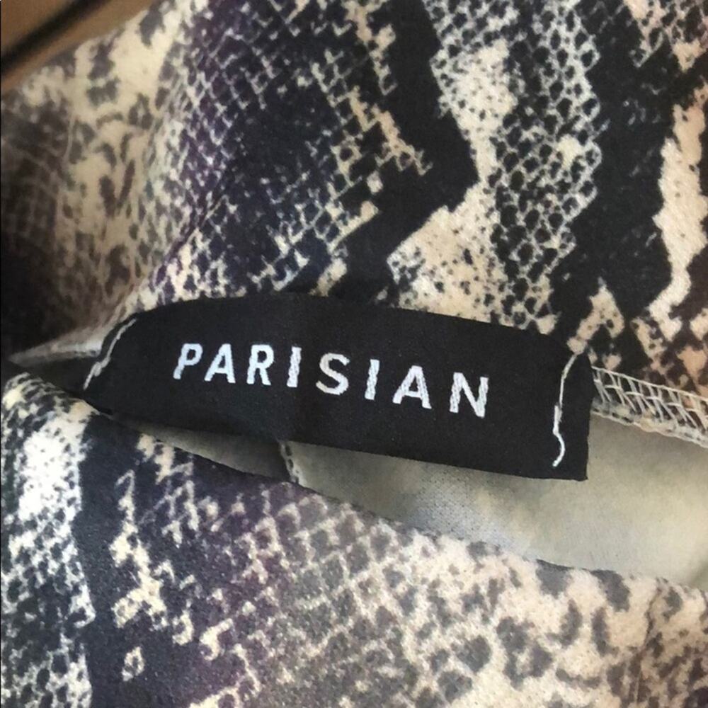 NEW Parisian Black Cream Snakeskin Leggings Y2K Boss Siren Size Small - Picture 4 of 9